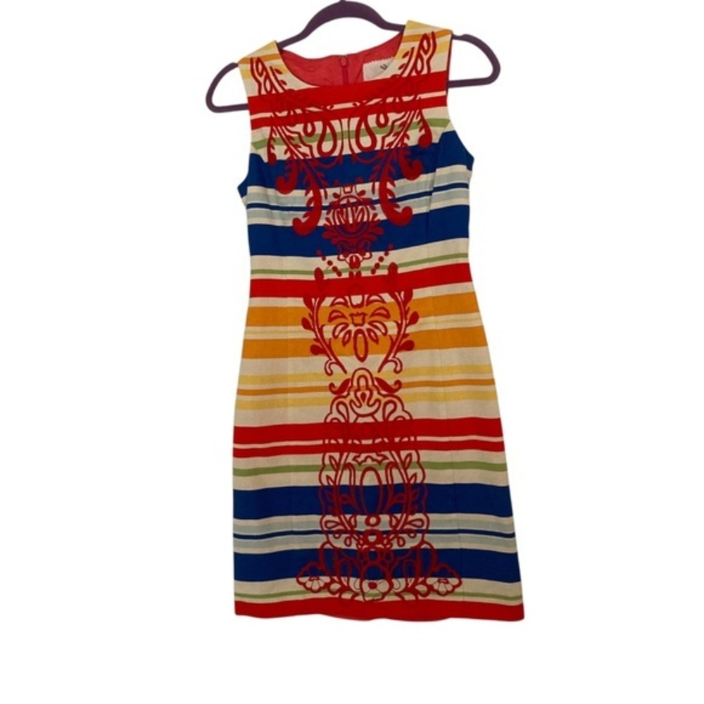 Tabitha Red and White Sleeveless Sheath Mini Dress
